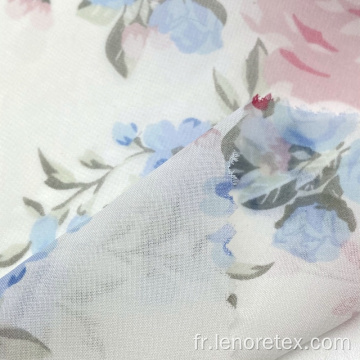 Tissu d&#39;impression de mousseline de mousseline de mousseline 75d de fleur de polyester